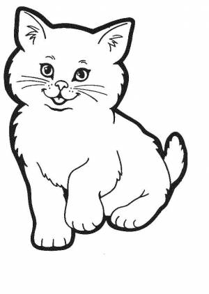 Раскраски Раскраска Котёнок детеныши животных детские