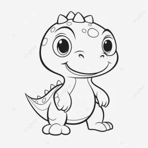 рисунок милая молодая страница раскраски динозавров с большими глазами набросает эскиза вектор PNG , рисунок динозавра, рисунок крыла, рисунок глаз PNG картинки и пнг рисунок для й загрузки