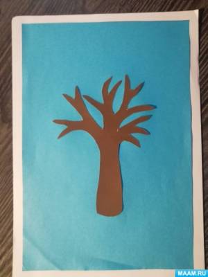 Мастер-класс в технике обрывной аппликации с использованием элементов рисования «Зимнее дерево»