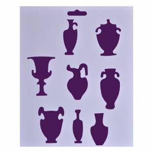 Трафарет пластиковый “Вазы” 25,5х20,5см