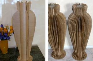 Привлекательная ваза из картона