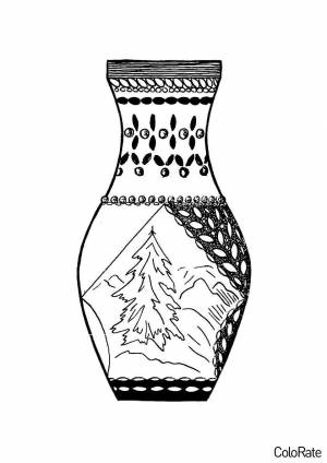 Раскраска Ваза с орнаментом
