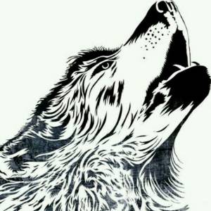 Трафарет волка