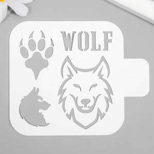 Трафарет для татуировки Волк 9х9 см