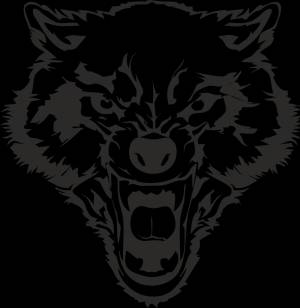 Трафарет оскал волка
