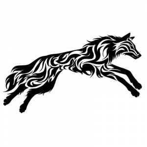 Трафареты волк с узорами