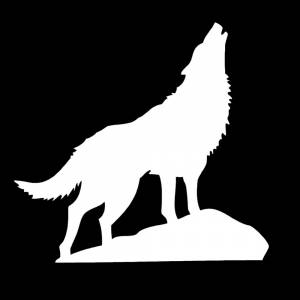Трафарет на окна волк