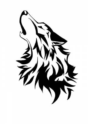 Трафарет волка