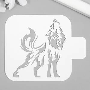 Трафарет для татуировки Волк 9х9 см, 3 штуки
