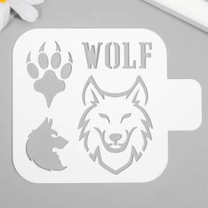 Трафарет для татуировки Волк 9х9 см, 1 шт