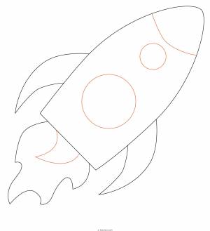 Поэтапное рисование ракеты для детей