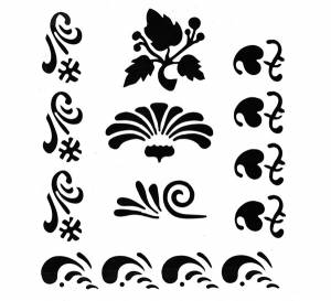 Трафарет плаcтиковый ЗХК 22*25 см растительный орнамент