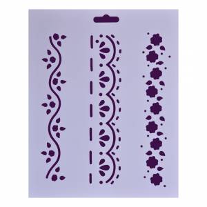 Трафарет пластиковый “Растительный орнамент 3”, 25,5х20,5см