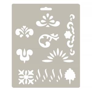 Сонет Трафарет пластиковый прозрачный 22 x 25 см Растительный орнамент