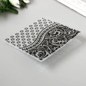 Трафарет для эмбосирования пластик Растительные узоры 15х15 см