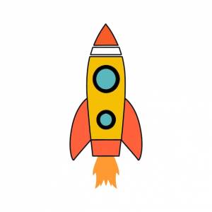 Абстрактные векторные летающие ракеты красочные иконки шаблон дизайна