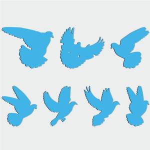 Трафарет Силуэты птиц