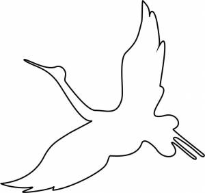Трафарет журавли на окно