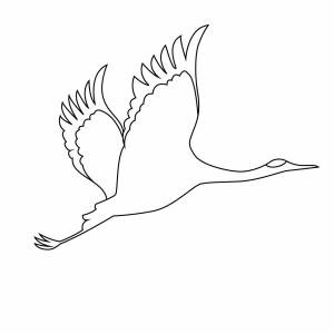 Трафарет журавли на окно