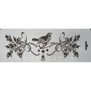 Трафарет универсальный Зимняя птичка для декора