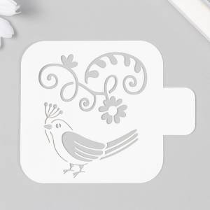 Трафарет для творчества Птичка 9х9 см, пластик