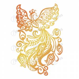 Трафарет жар птицы на стену