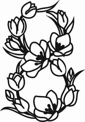 Трафарет 8 марта