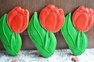 Пряники к 8 марту тюльпаны, пошаговый рецепт с фото