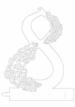 цифра 8 шаблон для вырезания Декор на стол к 8 марта!