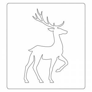 Олень контурный рисунок
