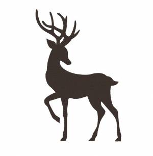 Олень контурный рисунок