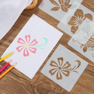 Цветочный узор, настенный домашний декор, шаблон для рисования, трафарет с цветком и бабочкой, DIY трафареты для рисования