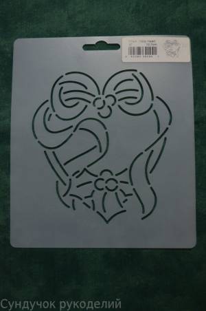 Трафарет для нанесения рисунка на ткань Новогодняя 2 12,7 см