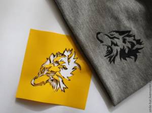 Делаем принт на ткани с помощью трафарета