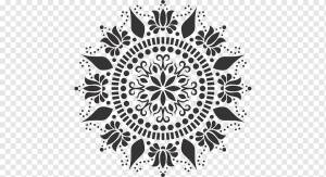 Мандала Трафарет Цветочный дизайн Узор, рисунок елочкой, шаблон, текстиль, другие png