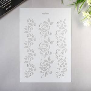 Трафарет Орнамент из цветов 21х31 см 899584