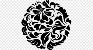 Цветочный дизайн Трафарет Орнамент Узор, дизайн, белый, лист, монохромный png