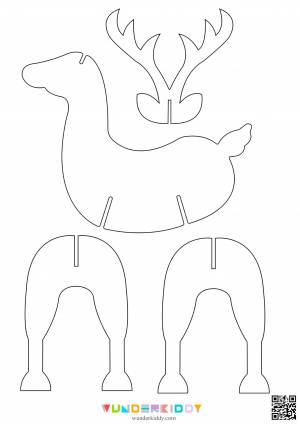 Шаблон для поделки «Олень» из картона