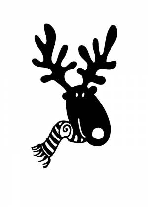 Трафареты Новогодних оленей для вырезания из бумаги