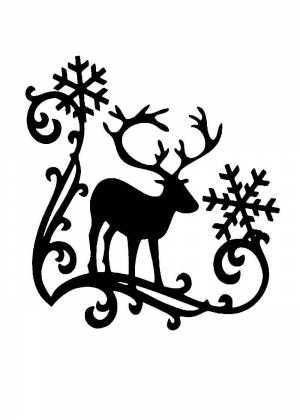 Трафареты Новогодних оленей для вырезания из бумаги
