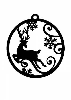 Трафареты Новогодних оленей для вырезания из бумаги