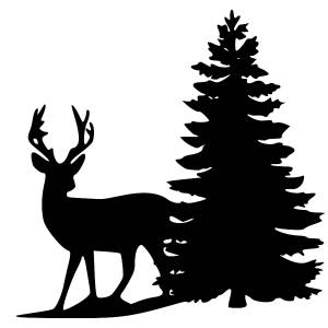 Олень силуэт новогодний рисунок