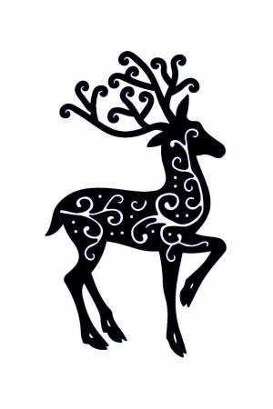Трафареты олень с узорами