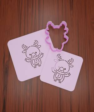 Файл STL Трафарет новогодний №10 Северный олень