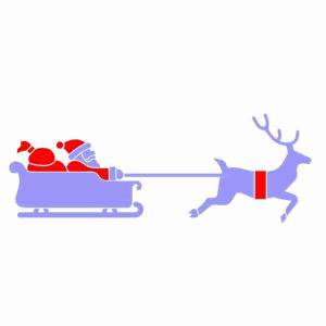 Трафарет Дед Мороз Олени 002