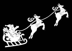 Трафарет олени деда мороза