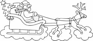 Трафареты олень с санями новогодний