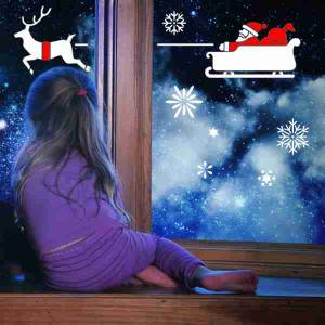 Трафарет Дед Мороз Олени 002