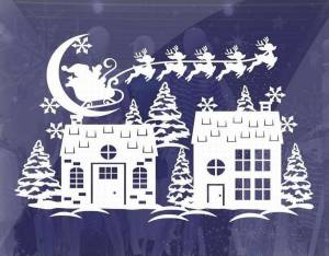 Трафареты на окна к Новому 2024 году