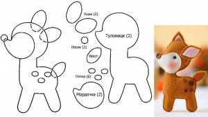 Выкройка оленя из фетра